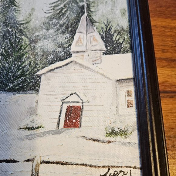 WINTER SCENE OIL PAINTING SIGNED BY ARTIST - Picture 3 of 8